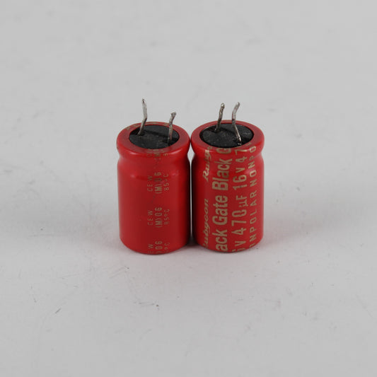 Real NOS 470 μF 470 uF 16Vdc non-polar Black Gate capacitor